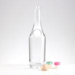 Rubber Stopper 500ml 800ml Clear Brandy Glass Bottle for Logo Acceptable