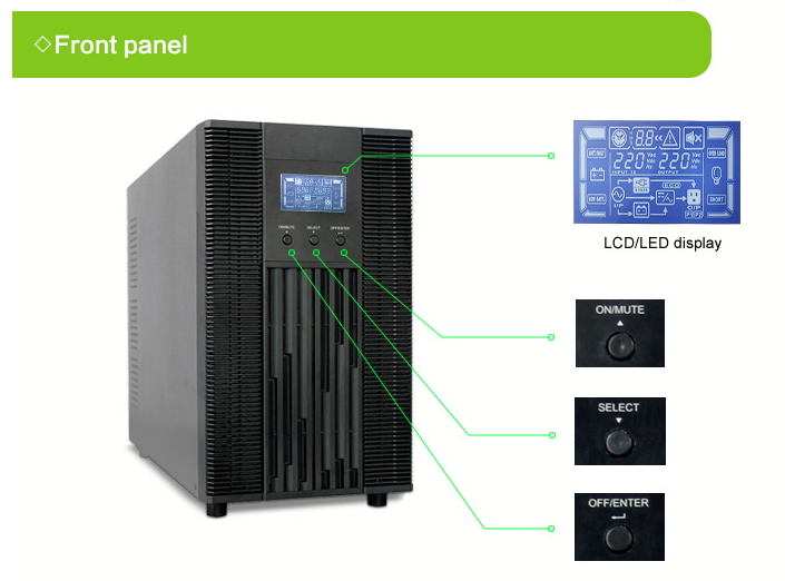 1.6KW High Frequency Online UPS 2KVA Long Time Backup Ups For Computer