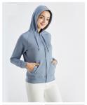 Unisex long sleeve winter rib cuff zipper up hoodies