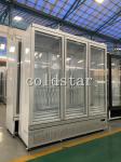Supermarket 3 Doors Refrigerator Showcase 2~8℃ Upright Glass Door Fridge
