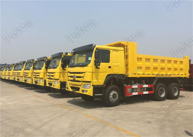 Euro 2 Emission 18 Cube Meter End Dump Truck , 6 X 4 420HP Tractor Trailer Dump Truck