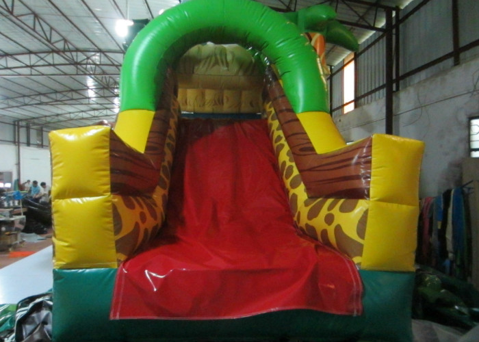 New elephant inflatable combo jumping house zoo animals palm trees inflatable combo house