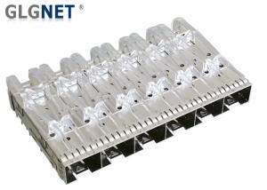 Quality Press Fit SFP Cage Socket 1x6 Multiple Port SFP+ Cage Assembly with Light Pipe wholesale