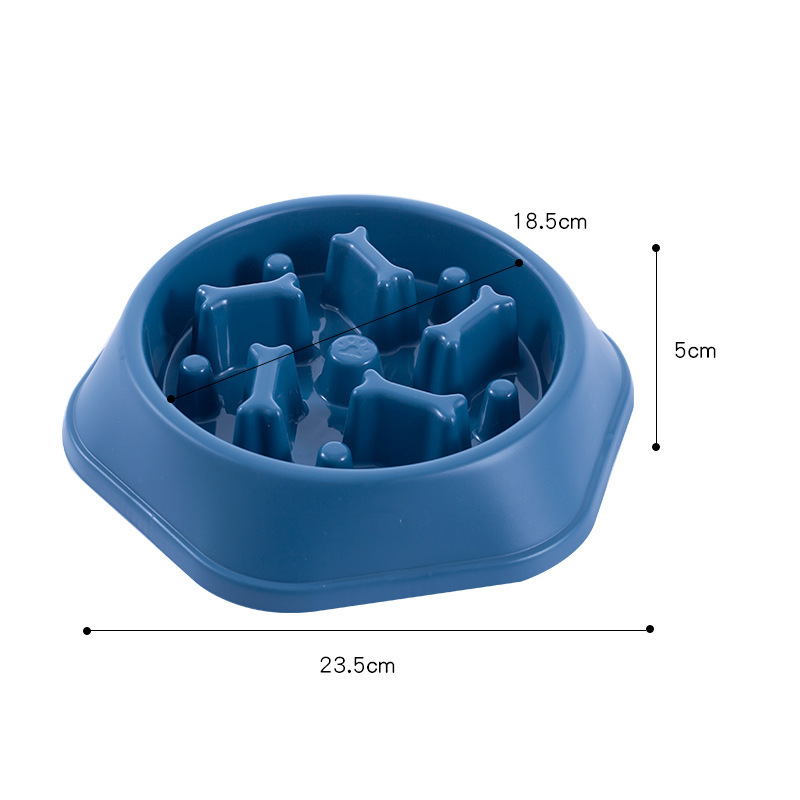 Pet Slow Feeder Dog Bowl Plastic Anti-Gulping Food Plate Feeding Dogs and Cats Bowls