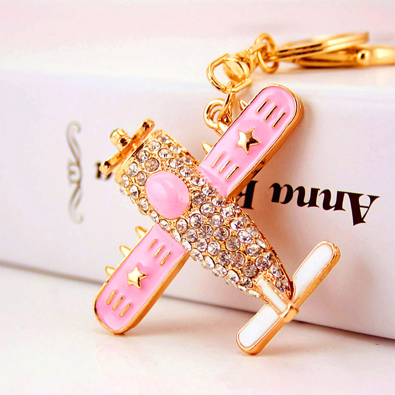 Alloy Helicopter Key Chain Ornaments Light Metal Pendant For Women bags
