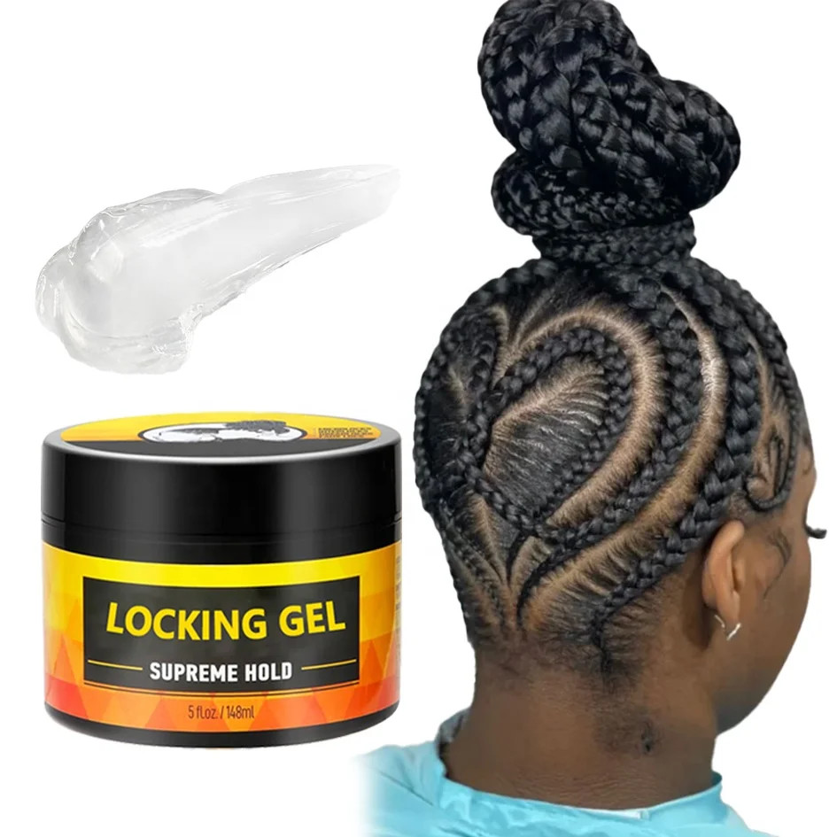 24 Hours Hold Edge Control Shining Hair Jam Braid 64oz Gel No Flaking Wholesale Braiding Gel Extra Hold For Thick 4C Hair