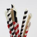 Commercial Decorative Paper Drinking Straws Sturdy Thick 7.75 Inches Long
