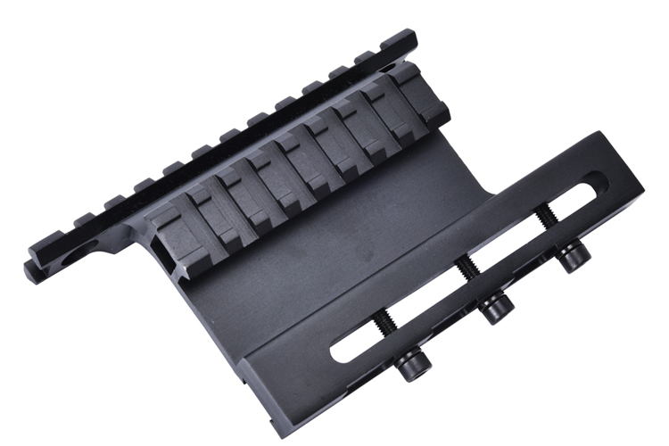 Side Mount Sight Scope Mount System with 127mm Bottom Length and Matte Black Finish
