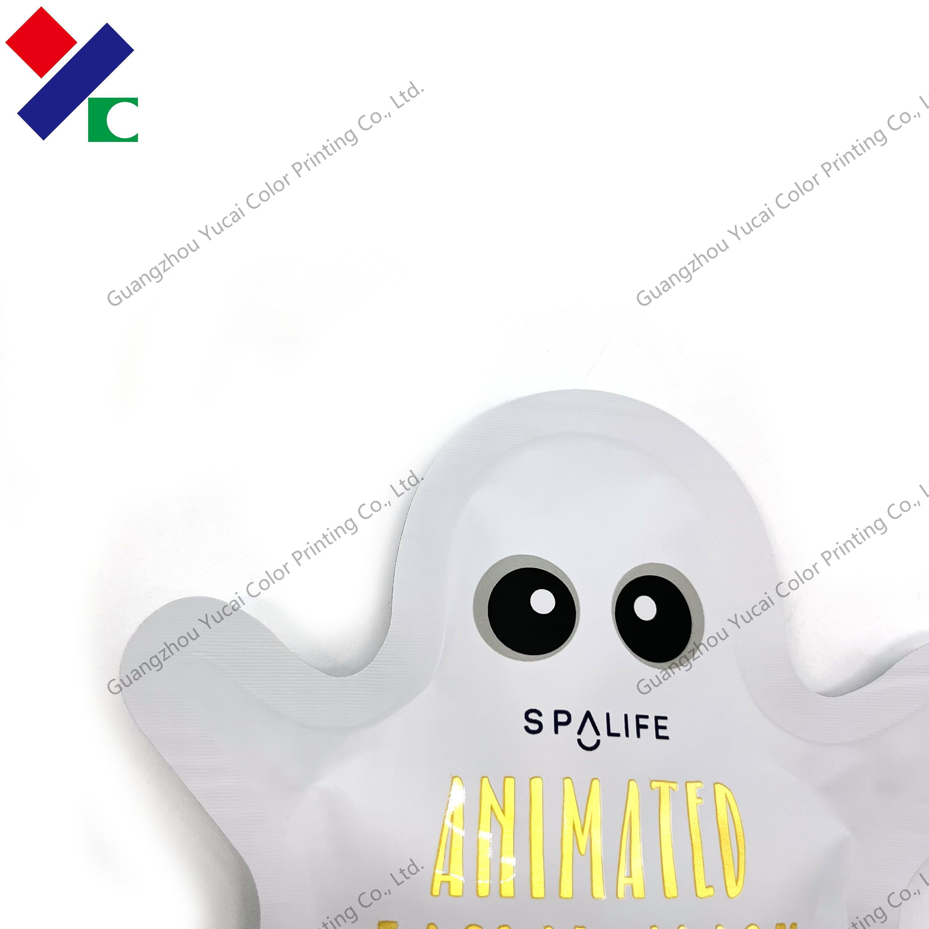 Flexible Packaging Three Side Seal Pouch Special Shaped Facial Mask Bag