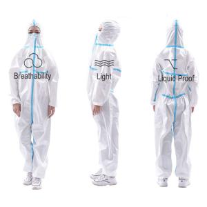 Quality Medical Grade Adult Disposable Protective Suit Antibacterial Lightweight wholesale