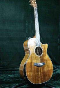 Quality Grand Luxury Acoustic Guitar Full Solid AAA Koa Top &amp; Back Side Real Abalone Inlay Ebony Fingerboard One Piece Wood Neck wholesale