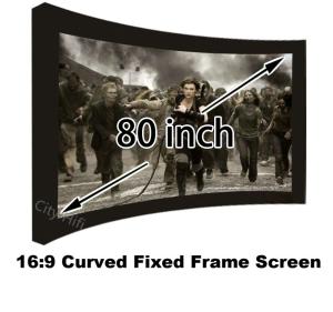 Quality Top Quality 3D Theater Screen 80Inch 16:9 Format Wall Mount Fixed Frame Projection Screens wholesale