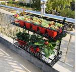Outdoor Double Layer 4.41lb Metal Flower Stand