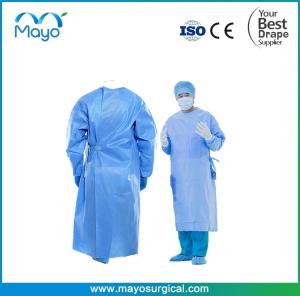 Quality 510K EN13795 PE Isolation Gown Medical AAMI Level 4 Surgical Gown wholesale