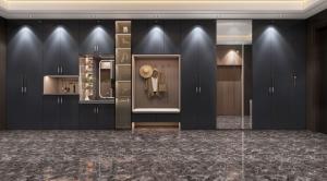 Quality Sleek Entry Way Storage Cabinet With Dark Matte Finish And LED Lighting wholesale