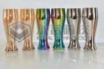 PVD glass goblets transparent silver, transparent gold, transparent rainbow