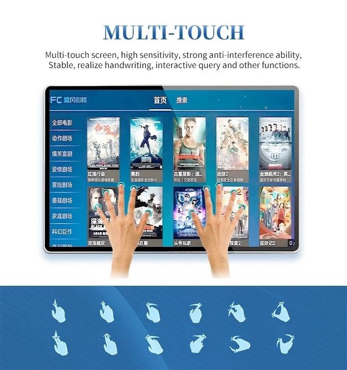 All In One Customer Service Kiosk Touch Screen Android Windows 21.5 32 43 55''