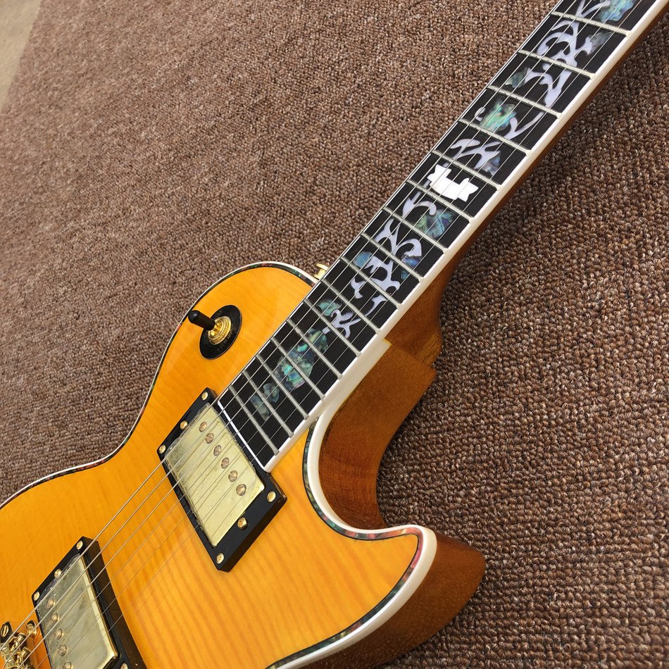 Custom Electric Guitar with Rosewood Fingerboard Colors Binding and Mosaic Gold Hardware Accept OEM