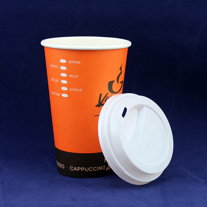 Disposable Double Wall Paper Cup With Lid 300ml 10 Ounce Eco Friendly