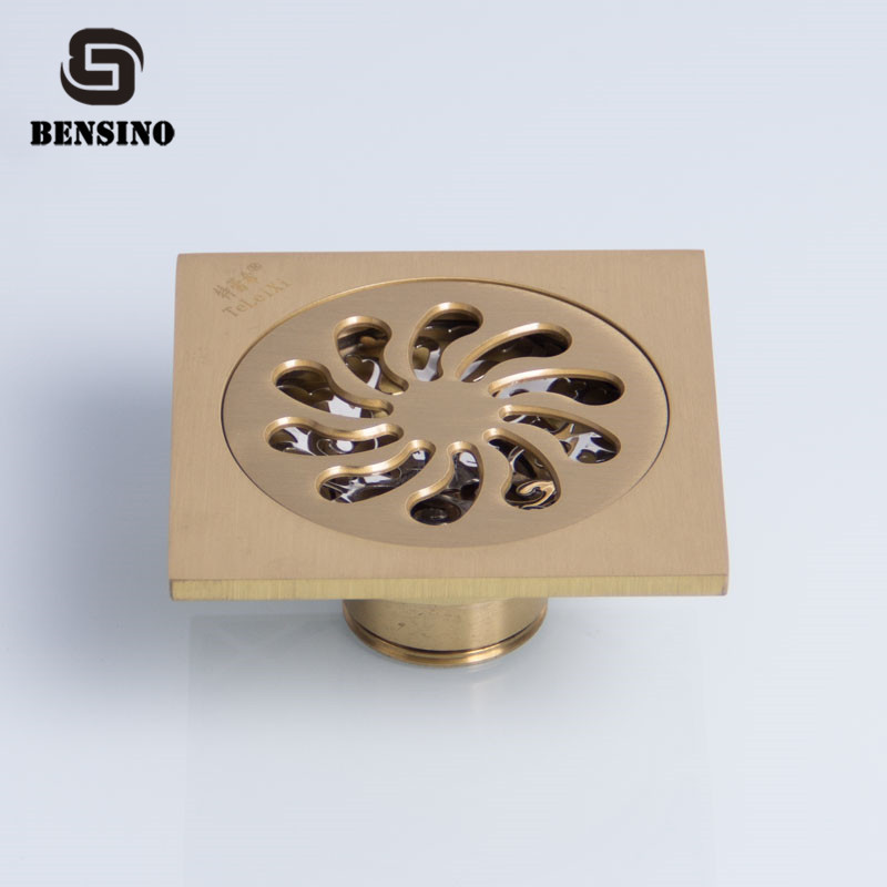 Square 100x100mm Brass Bathroom Floor Drain Strainer