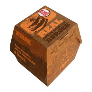 Quality CMYK Printing Foldable Clamshell Burger Box Takeaway Packaging White Cardboard wholesale