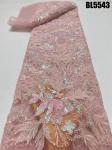 Latest fashionable aso ebi beaded lace wedding dress with shiny beaded French