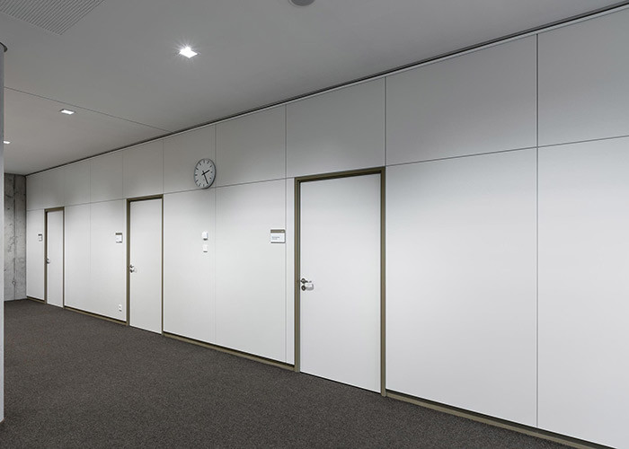Solid Partition Wall Board With Melamine Door Steel Door Glass Wall Partition For Office Area
