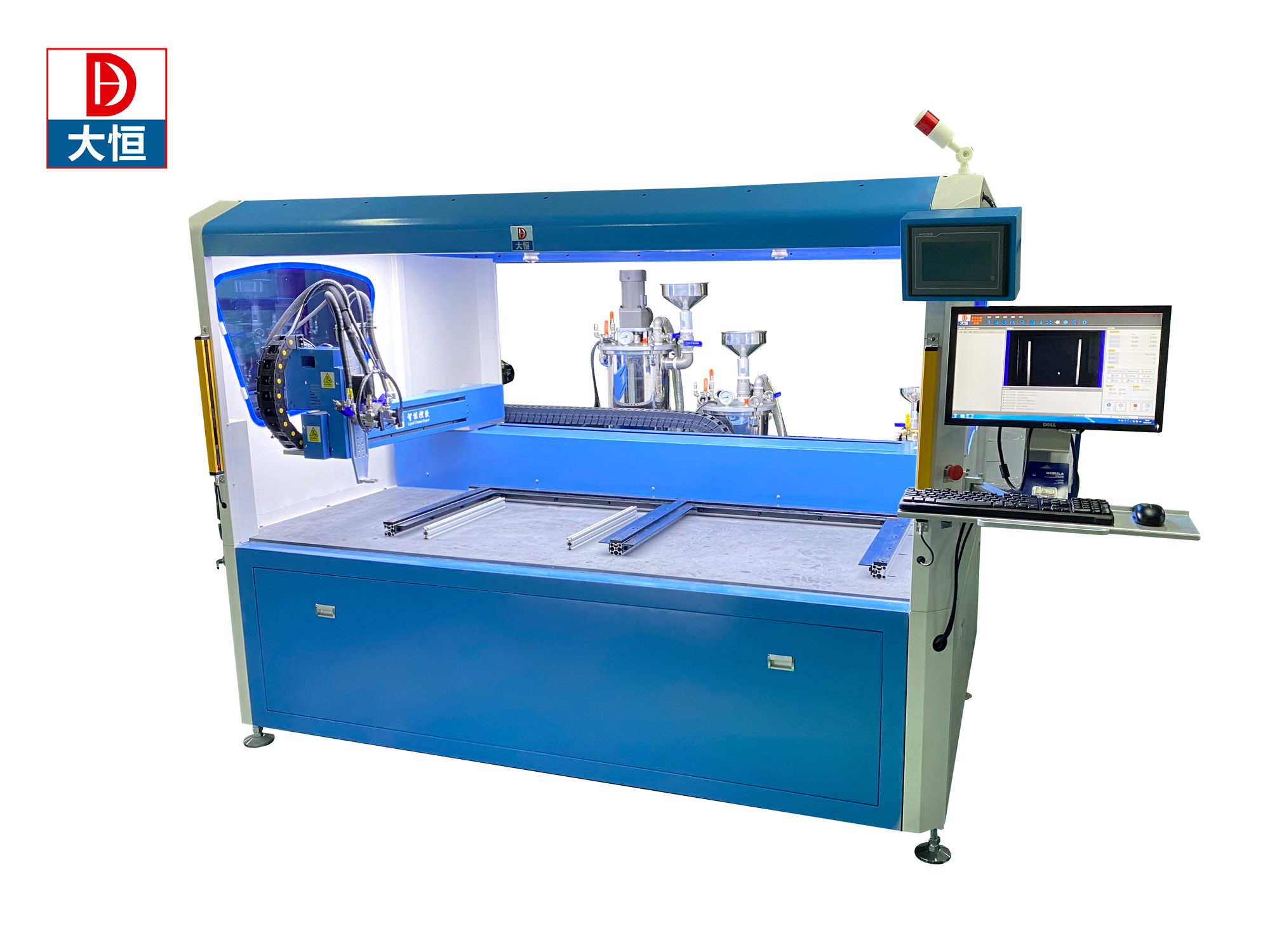 Pump precision 0.2g/s visual 2 parts epoxy resin dispenser for automatic mixing system