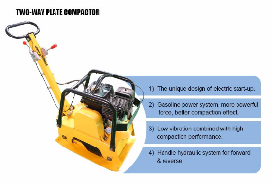 High Performance Earth Plate Compactor 5.5HP Honda Gasoline Engine