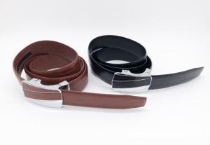 Quality Genuine Leather Mens Automatic Buckle Belt 3.5cm Width Black Color wholesale