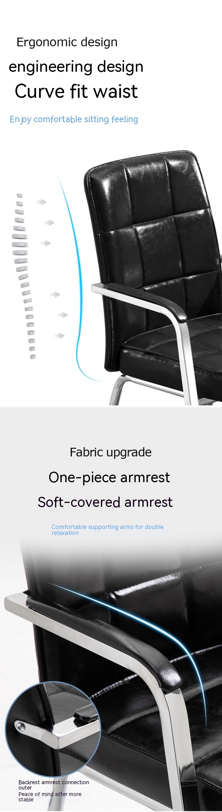 Synthetic Leather Oversized Tall Visitor Chair for Office Reception and Conference Table