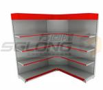 Promotional Corner Wall Mount Supermarket Display Racks Decorative Shelving