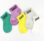 Lovely Number Kids Colorful Socks Jacquard Logo Anti Bacterial For Toddler