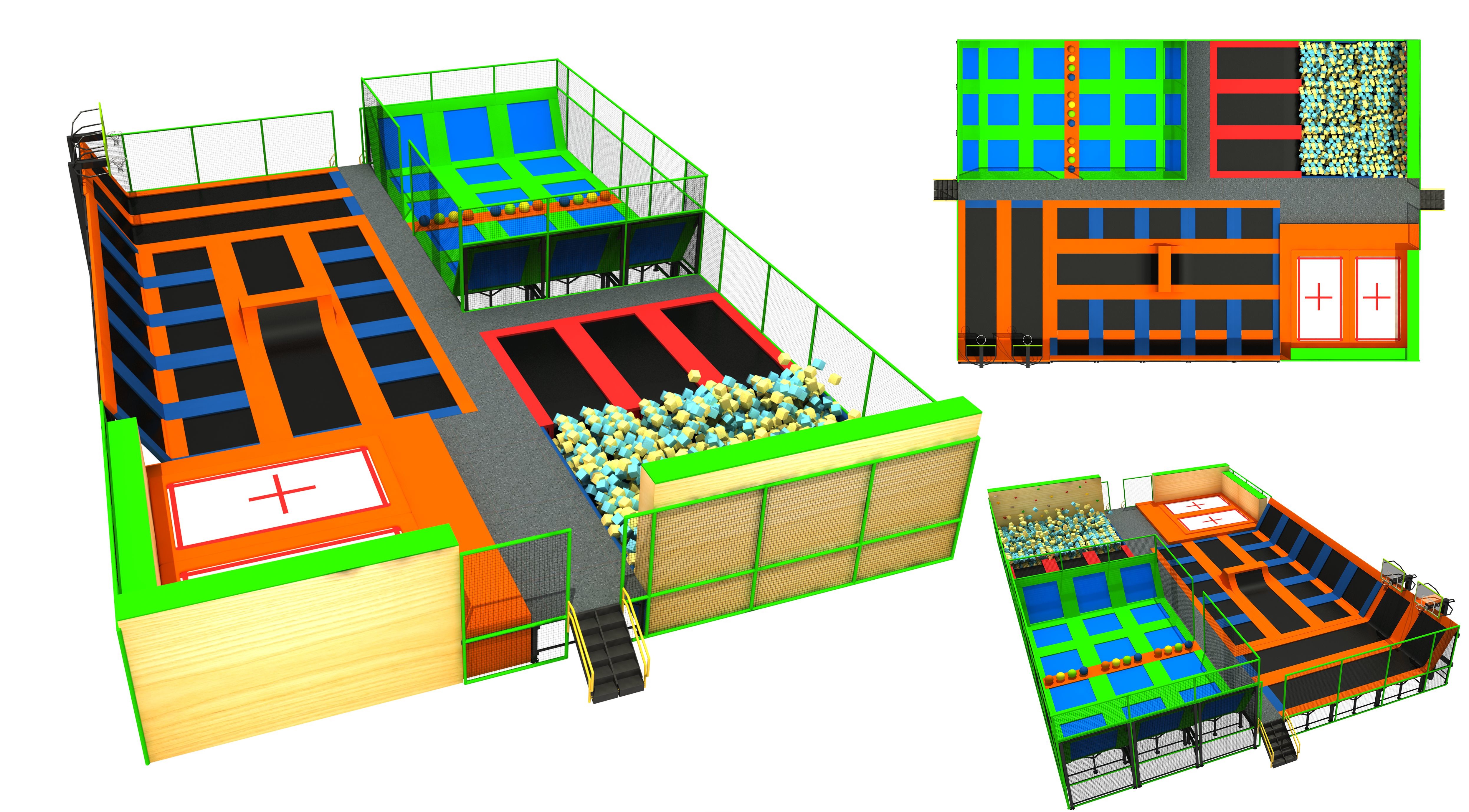 398M2 Professional Jumping Equipment Indoor Trampoline Park Kids Indoor Trampoline Park