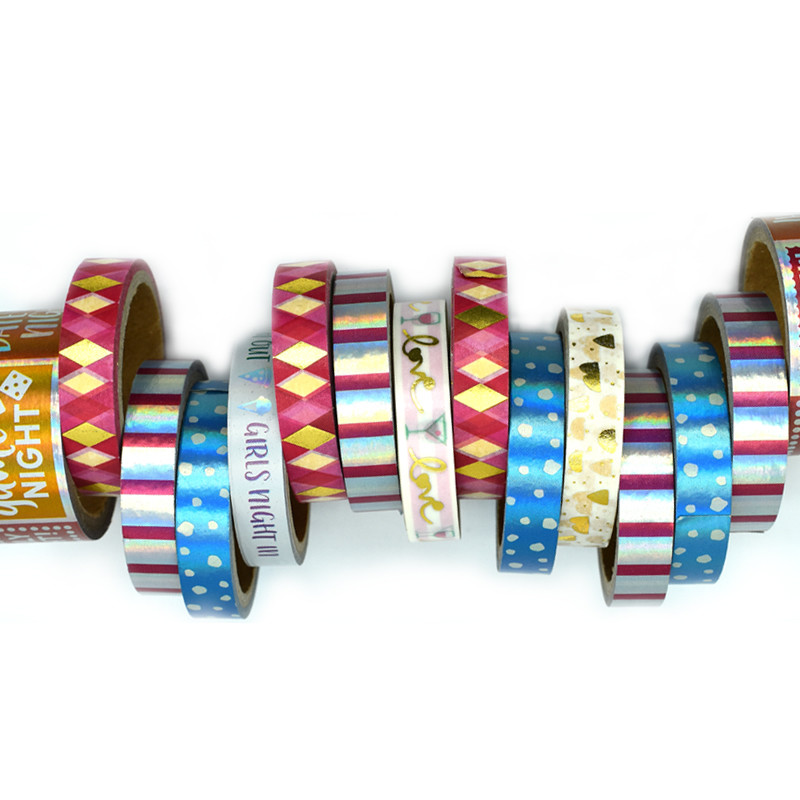 Manufacturers Washi Tape Stickers Logo Holiday Gifts Holographic Adhesive Festival Masking Tape