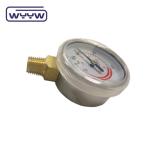 50mm bottom 2" acetylene pressure gauge