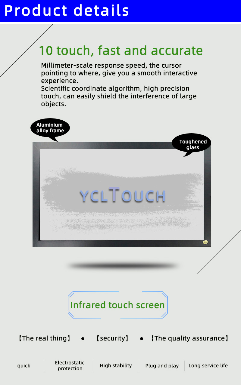 18.5 Inch IR Touch Screen Panel Overlay Kits Multi Points For Monitor