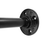 Black Industrial Iron Pipe Wall Mounted Clothes Rail Coat Towel Storage Vintage
