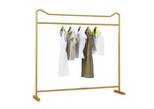 Quality 201 Steel Clothes Display Stand For Lady 's Clothing Metal Plating Golden Color wholesale