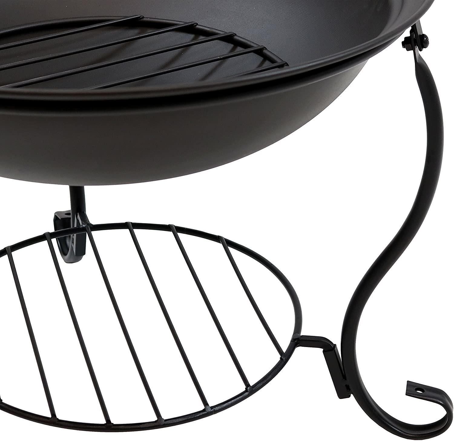 Steel Brazier Bowl - Black Outdoor Wood Burning Fire Pit Wood Stove Patio Fireplace