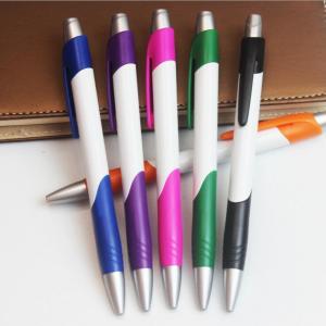 Quality silk screen logo plastic promotional pen with click wholesale