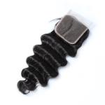 Malaysian Hair 100% Virgin Deep Wave Closure 4x4 Lace Closure No Shedding No
