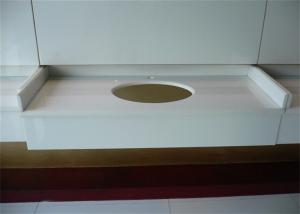 Quality 22‘ Wide White Crystallized Glass Countertops High Density 2.68 G / Cm3 wholesale