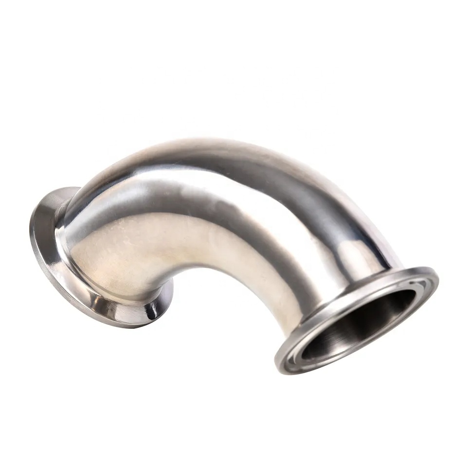 Stainless Steel Press Fitting 90 Degree Bend Clamped Pipe Elbows 3A DIN