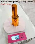 30ml 50ml Electropplating Gold Silver Glass Spray Cosmetics Bottle Gold cosmetic