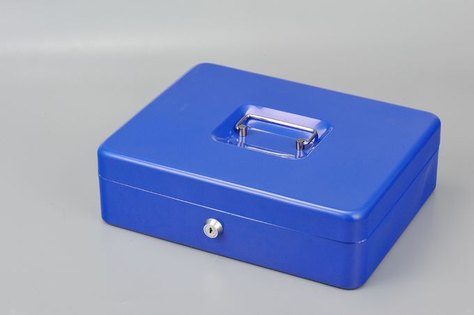 Home Powder Cash Box Metal Office Security With Removable Euro Coin Tray