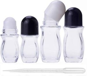 Quality H6.85in D2.68in Glass Cosmetic Containers Round Octagonal Perfume Roller Bottles wholesale