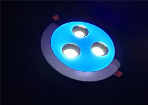 Quality White Blue COB Led Ceiling Light , Round Silver Aluminium 18W+18W Downlight Led COB wholesale
