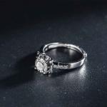 925 Sterling Silver Bridal Moissanite Engagement Ring Set 1 Carat