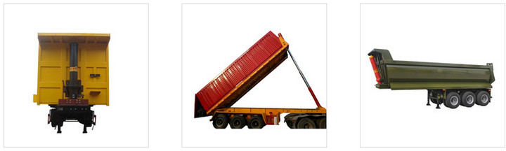 Tri Axle Tipper Semi Trailer 30-40 Ton U Shape For Transport Stones / Rocks